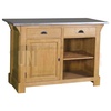 Petit comptoir passe-plat en zinc et pin massif 120cm (95cm de haut) - Chester