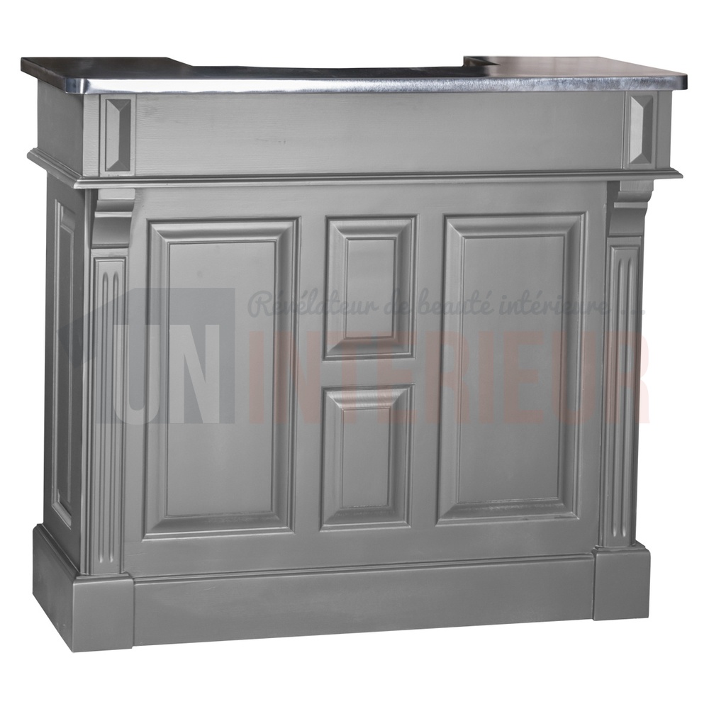 Bar en pin massif 120cm Plateau zinc ou bois