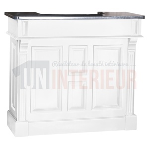 Comptoir de bar esprit bistrot en pin massif de 140cm de large - Chester