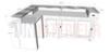 Comptoir de bar d'angle en pin massif 240cm x 140cm avec espace Frigo, retour à gauche - Chester