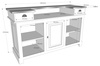 Meuble de bar en pin massif 160cm - Chester