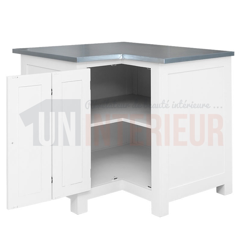 Acheter meuble d'angle de cuisine - Zinc & Pin massif