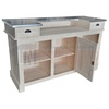 Meuble bar comptoir de bistrot 150cm en pin massif - Chester