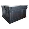Comptoir de bar d'angle en pin massif 180cm x 140cm avec espace frigo, retour à droite - Chester