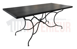 Grand plateau de table en Zinc d'art ardoise