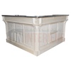 Comptoir de bar d'angle 180cm x 180cm en pin massif et zinc  - Chester