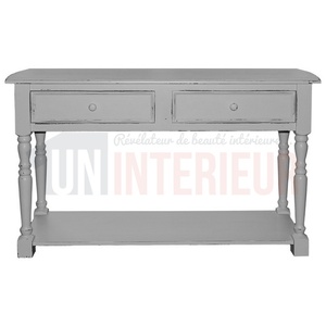 Console en pin massif, 2 tiroirs - Ireland