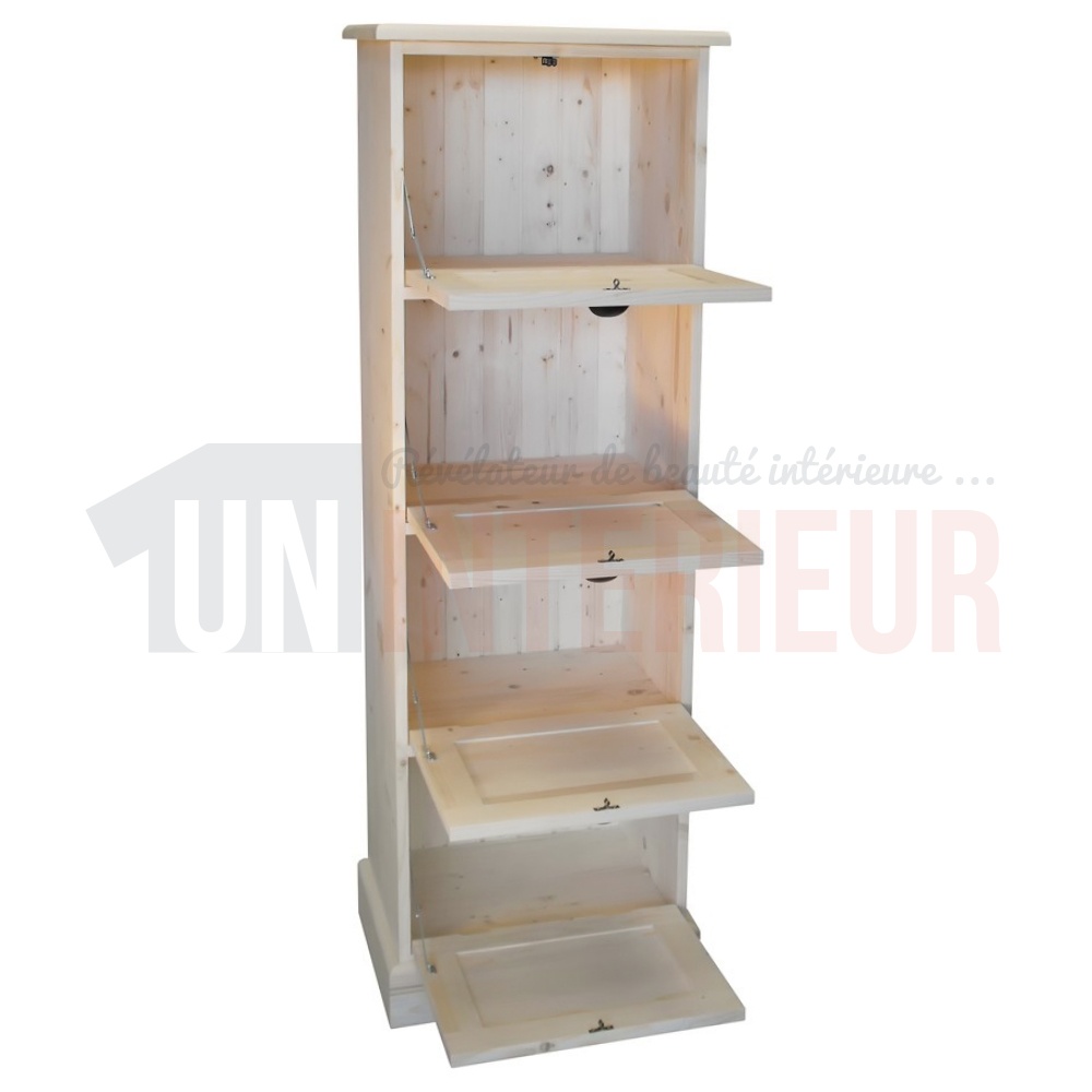 Rangement de bureau en pin massif, classeur