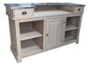 Meuble bar zinc en chêne massif 180cm - Chester