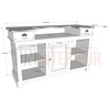 Meuble bar comptoir de bistrot 150cm en pin massif - Chester