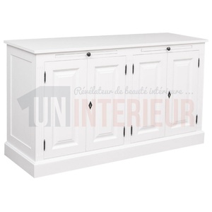 Buffet 4 portes en pin massif avec 2 tirettes - Straight