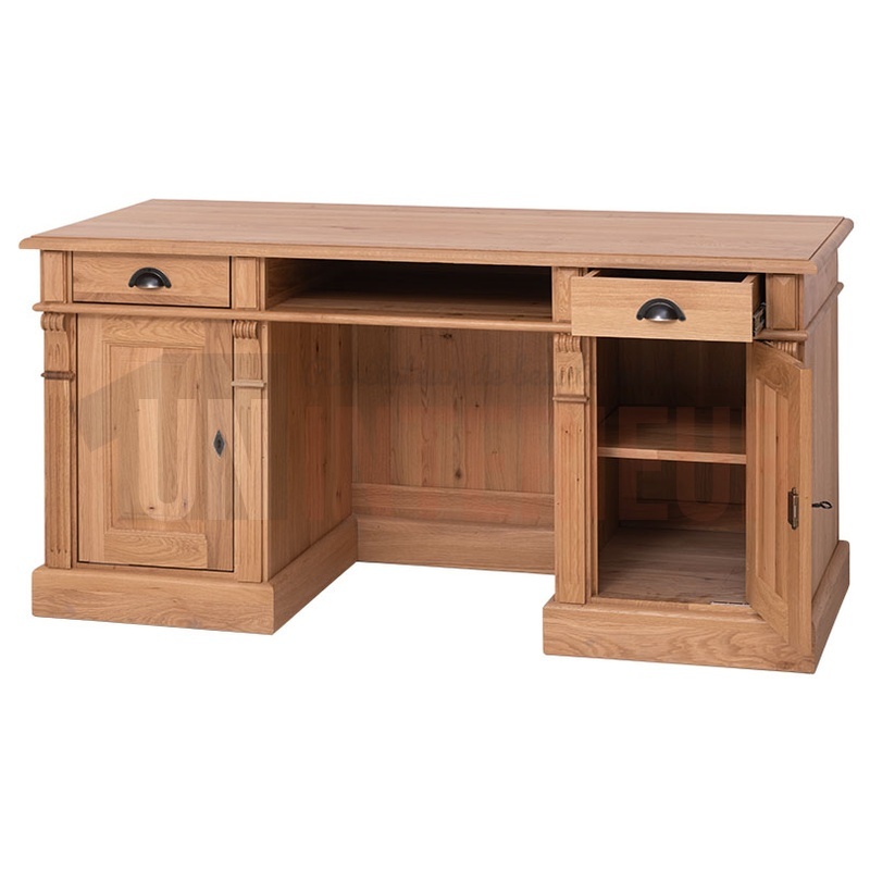 Grand meuble bureau 160cm - Chêne massif