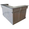 Comptoir de bar d'angle en pin massif 180cm x 140cm avec espace Frigo, retour à gauche - Chester