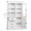 Bibliothèque en pin massif de 120cm, 3 portes - Loundry