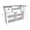 Meuble bar bistrot en pin massif de 140cm de large - Chester