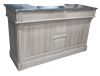 Meuble bar zinc en chêne massif 180cm - Chester