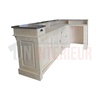 Comptoir de bar d'angle en pin massif 240cm x 140cm avec espace Frigo, retour à droite - Chester