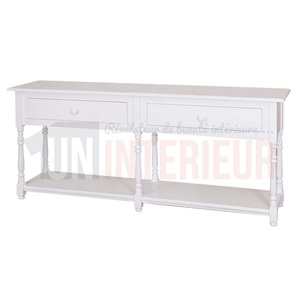 Grande console en pin massif, 2 tiroirs - Margery