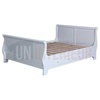 Lit en pin massif 160cm x 200cm, 2 tiroirs, sommier inclus - Princess