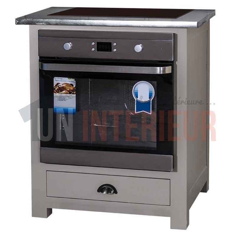 Meuble four et plaque de cuisson en pin massif : 120cm