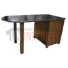 Table pôle central sur-mesure en pin massif plateau zinc