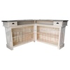 Comptoir de bar d'angle 180cm x 180cm en pin massif et zinc  - Chester