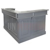 Comptoir de bar d'angle en pin massif 180cm x 140cm avec espace Frigo, retour à gauche - Chester