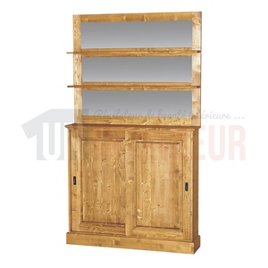 Meuble fond de comptoir de bar en pin massif 120cm - Glasgow 