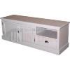 Grand meuble TV 2 portes, 1 tiroir en pin massif - Bust
