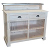 Petit meuble caisse ou bar en zinc et pin massif 120cm - Glasgow