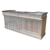Meuble bar comptoir d'accueil CHR en pin massif 240cm avec espace frigo - Chester