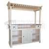 Comptoir de bar 180cm + galerie ou ciel de bar en pin massif - Chester