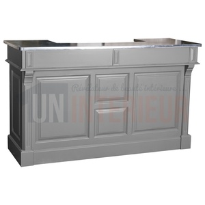 Comptoir de bar type meuble de bistrot 150cm en pin massif - Chester
